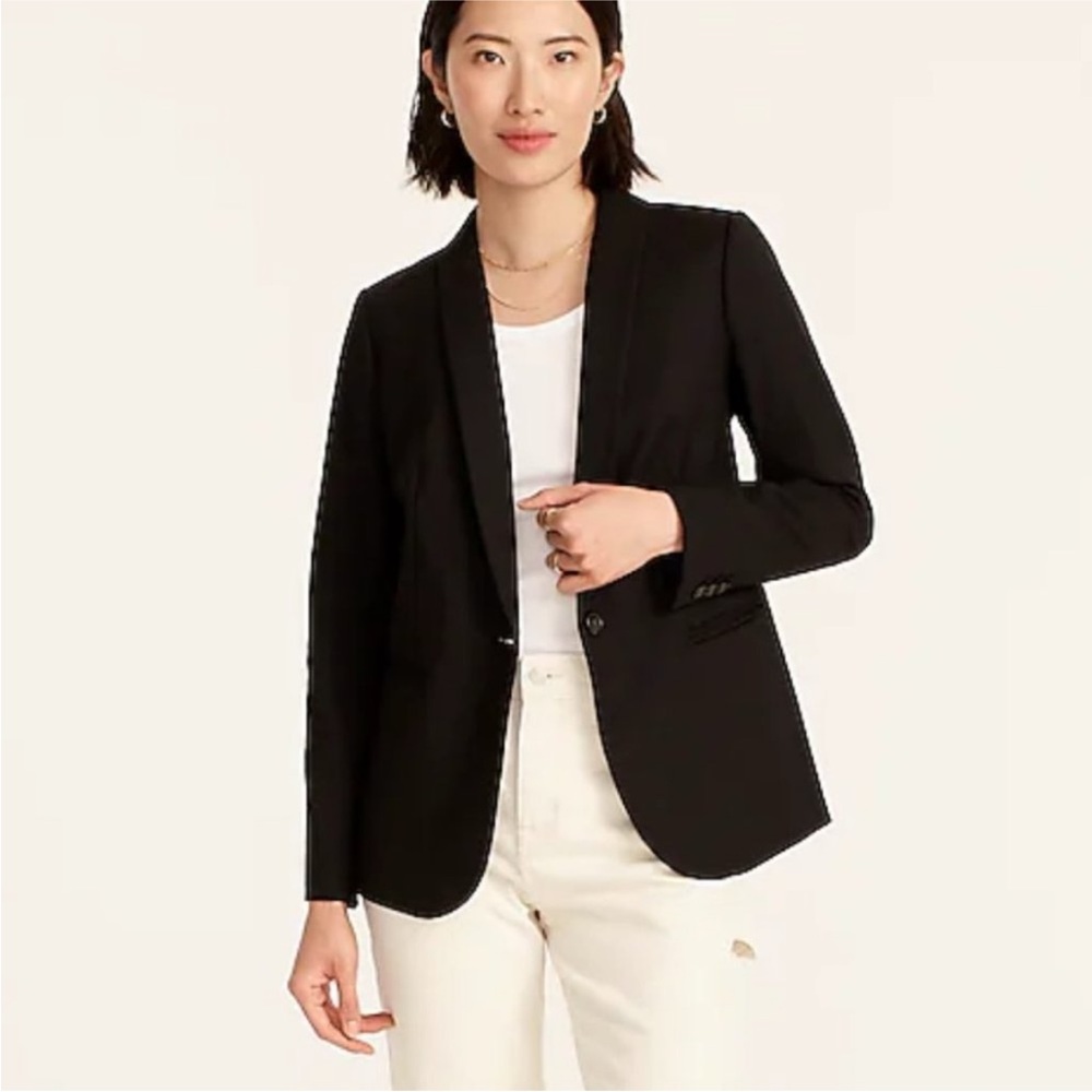 J. Crew Parke Black Blazer‎ in Wool Flannel Jacket Business Women’s Sz 10 NWOT